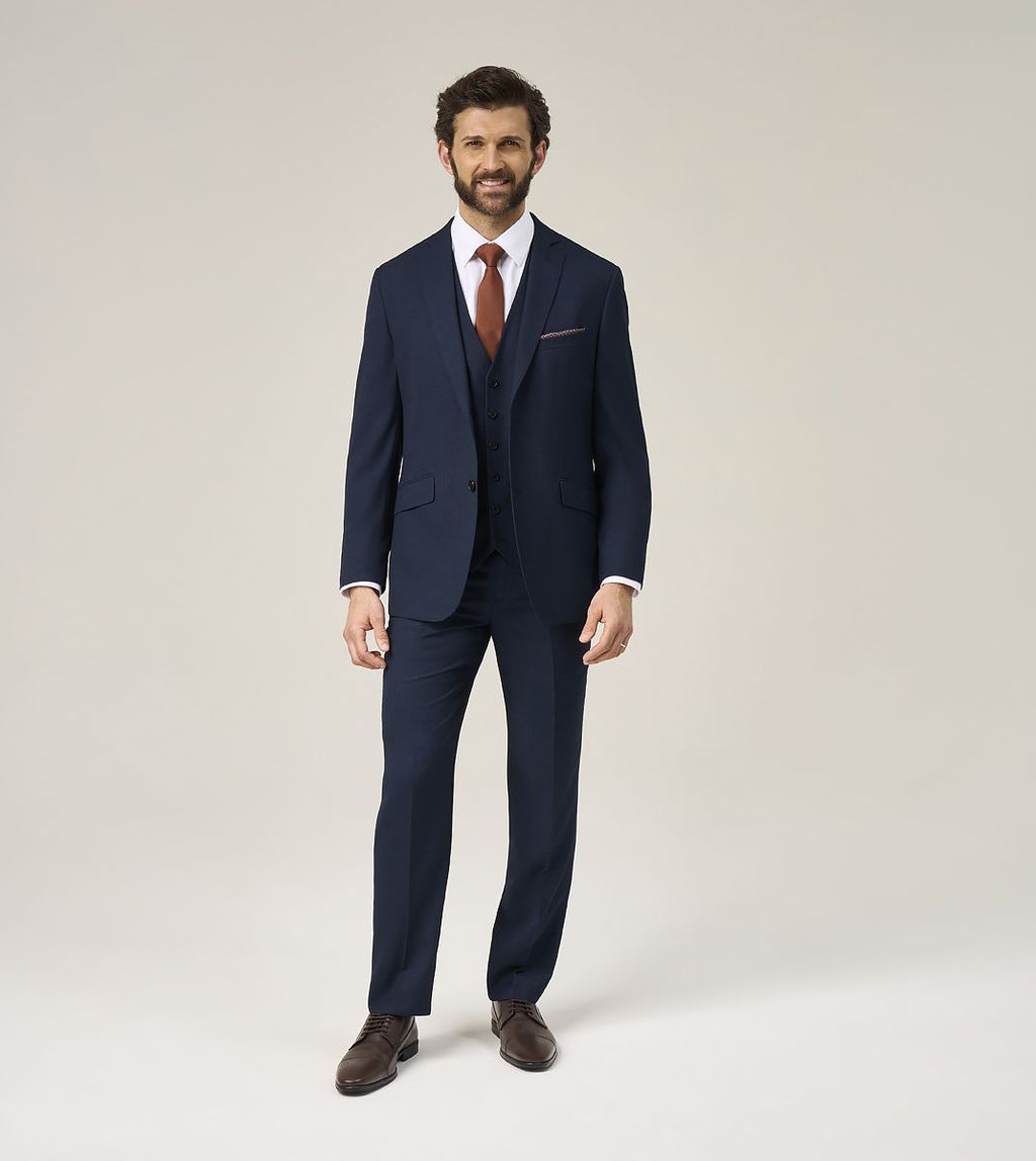 Skopes Harcourt Three Piece Suit Tailored Fit - Navy