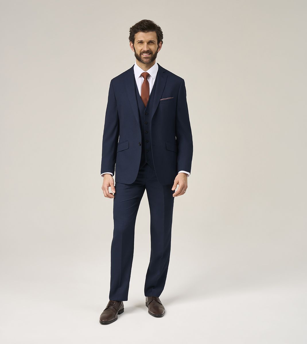 Skopes Harcourt Three Piece Suit Tailored Fit - Navy