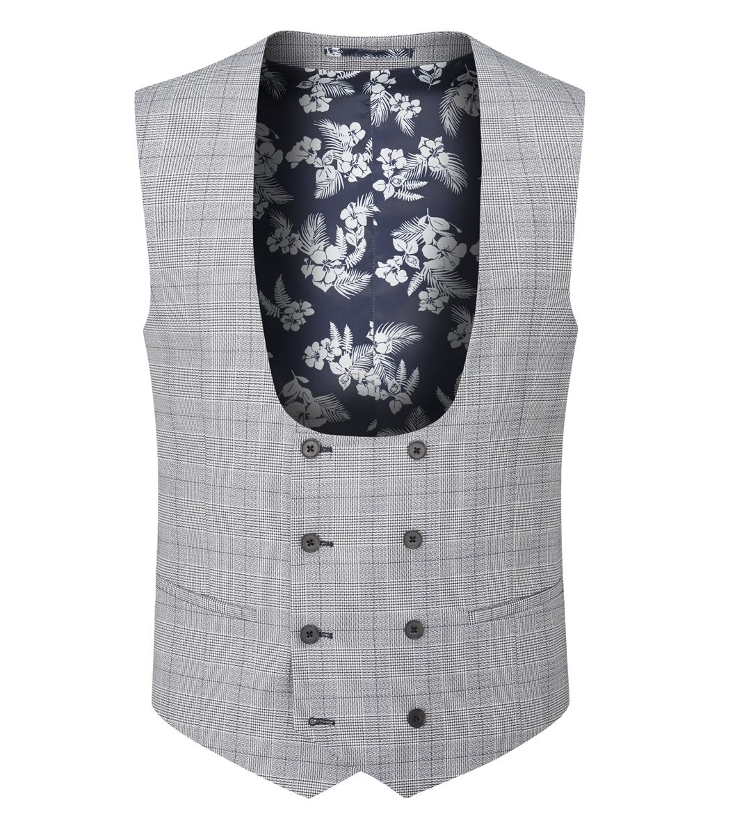 Skopes Anello Three Piece Suit With Double Breasted Waistcoat - Grey