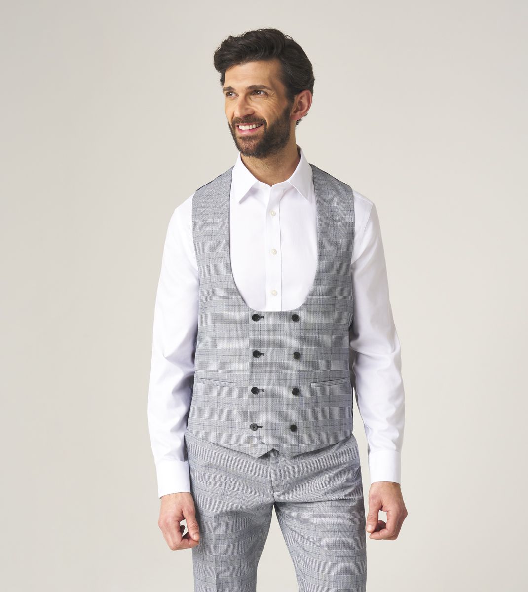 Skopes Anello Three Piece Suit With Double Breasted Waistcoat - Grey