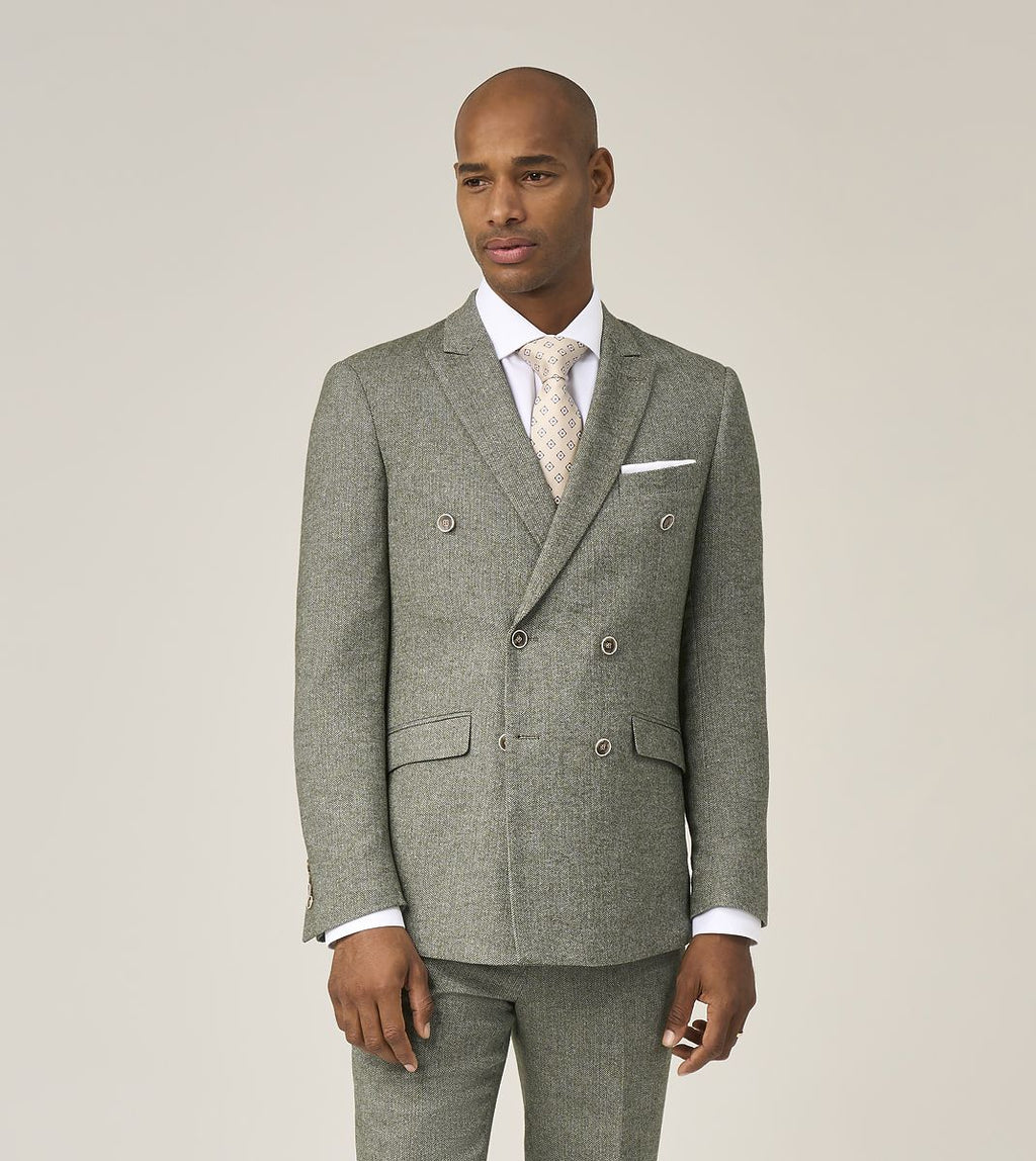 Skopes Jude Double Breasted Two Piece Suit - Sage