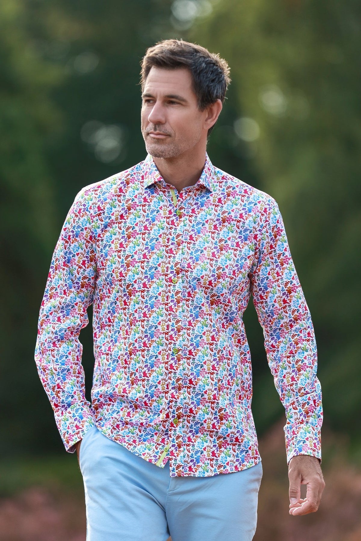Ornamental Silhouette Print Shirt