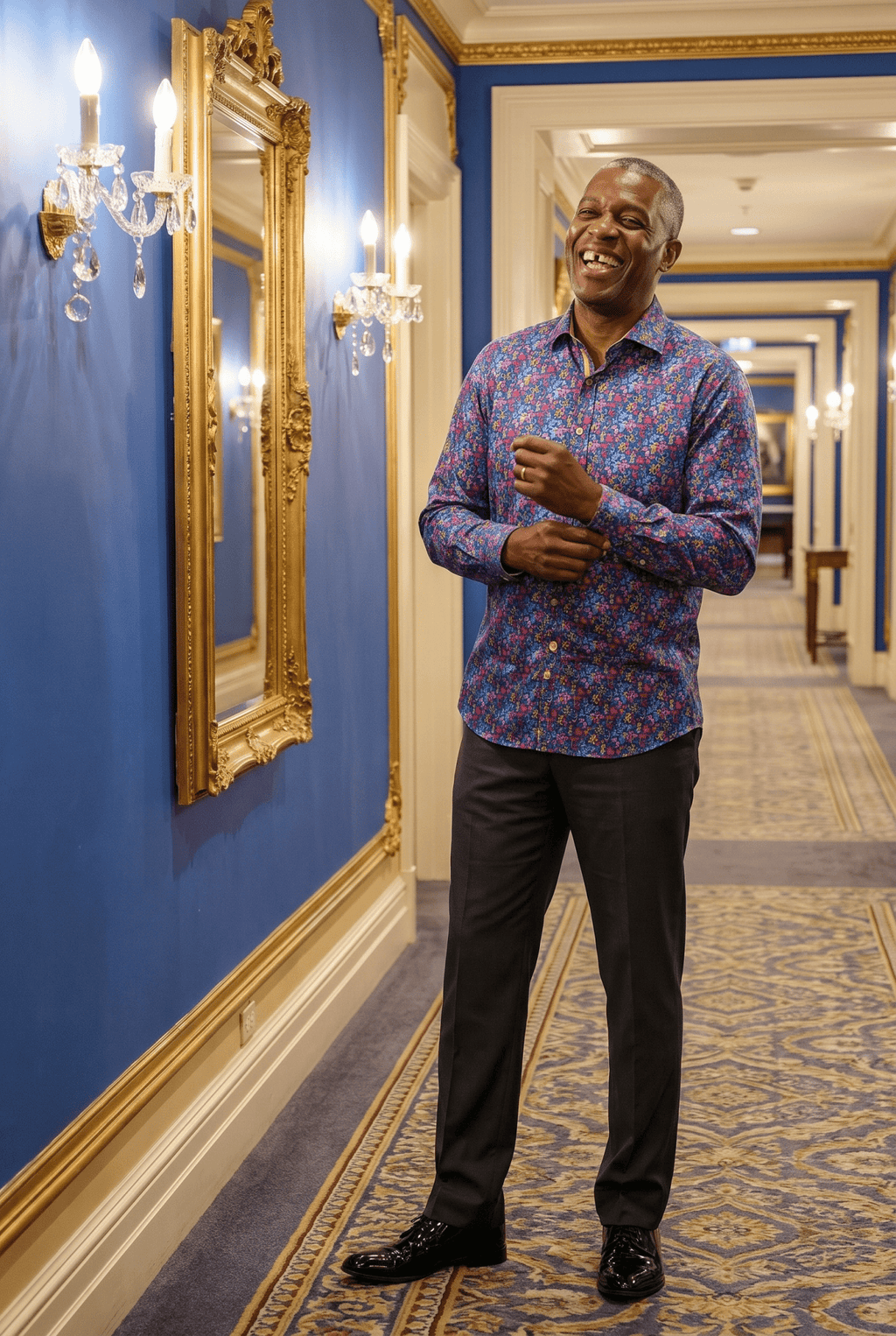 Ornamental Silhouette Print Shirt