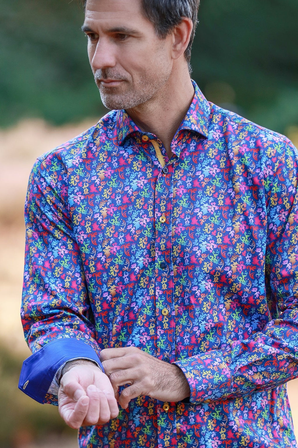 Ornamental Silhouette Print Shirt