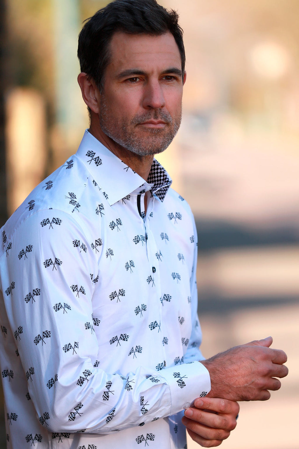 Racing Flag Motorsport Print Shirt