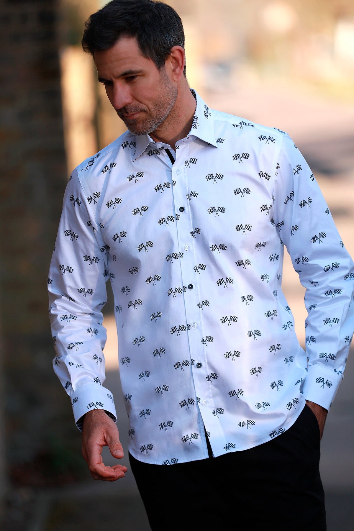 Racing Flag Motorsport Print Shirt