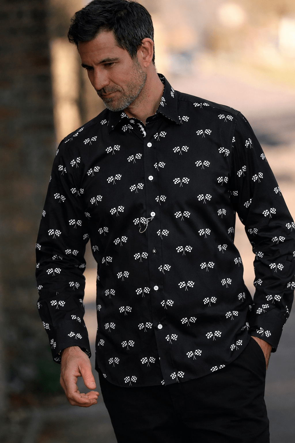 Racing Flag Motorsport Print Shirt